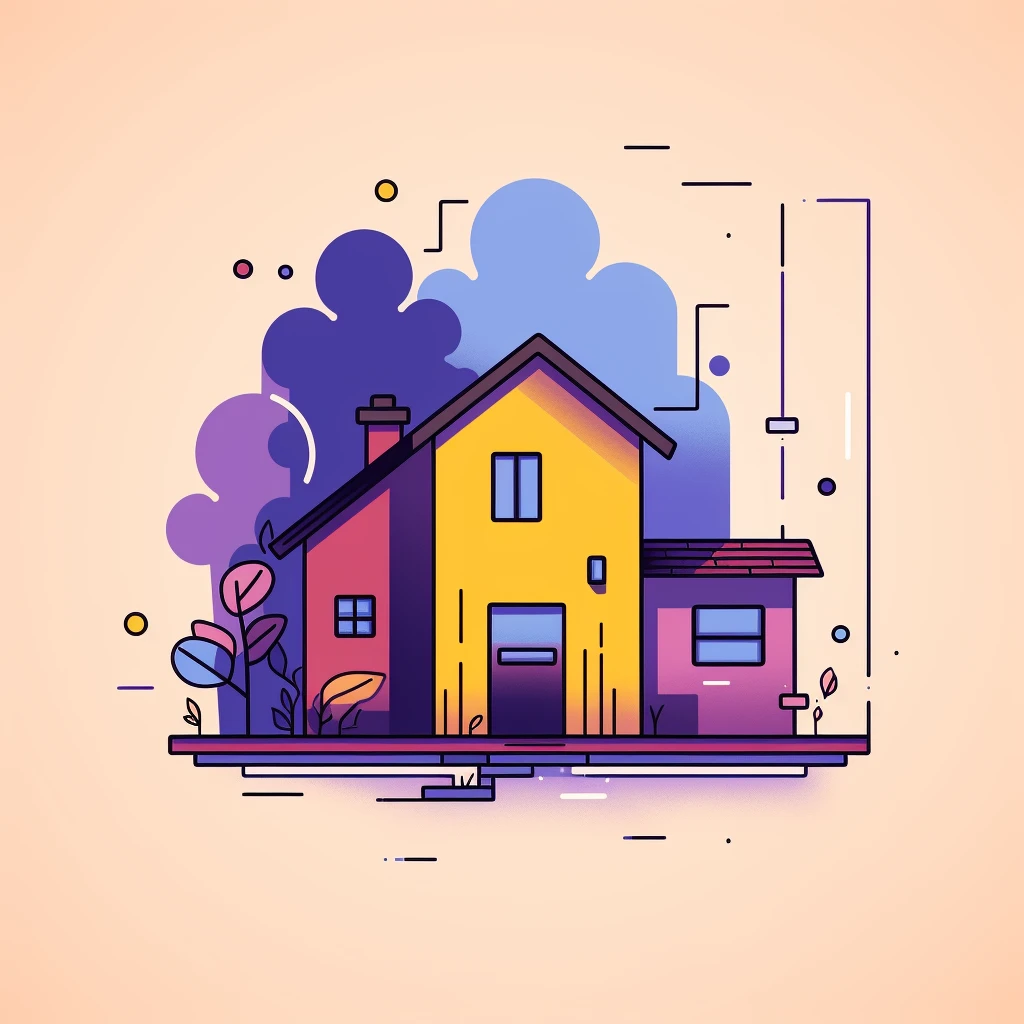 A vibrant and illustrative image of a house.