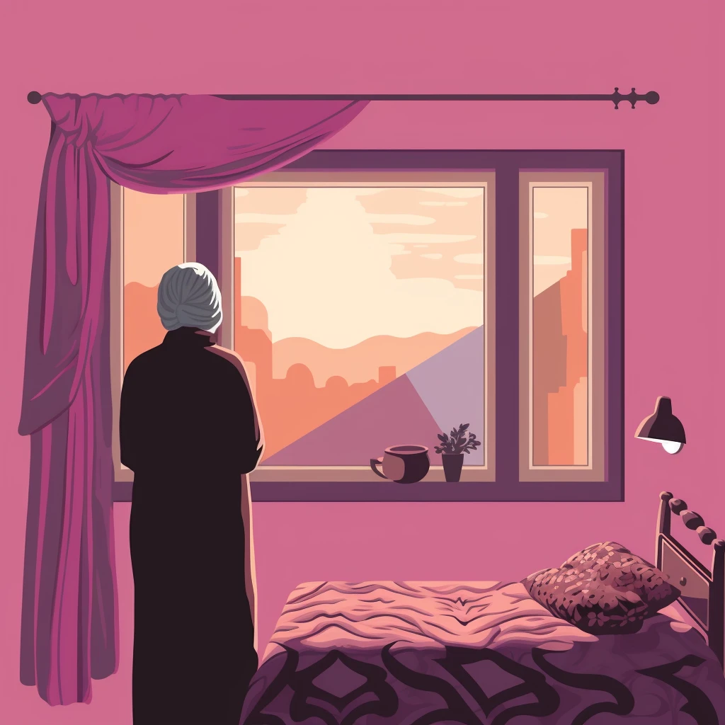 A woman in contemplation, admiring the view.