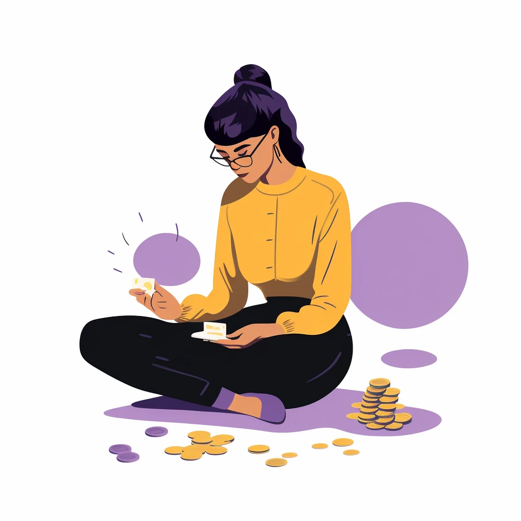 A woman thinking about finances.