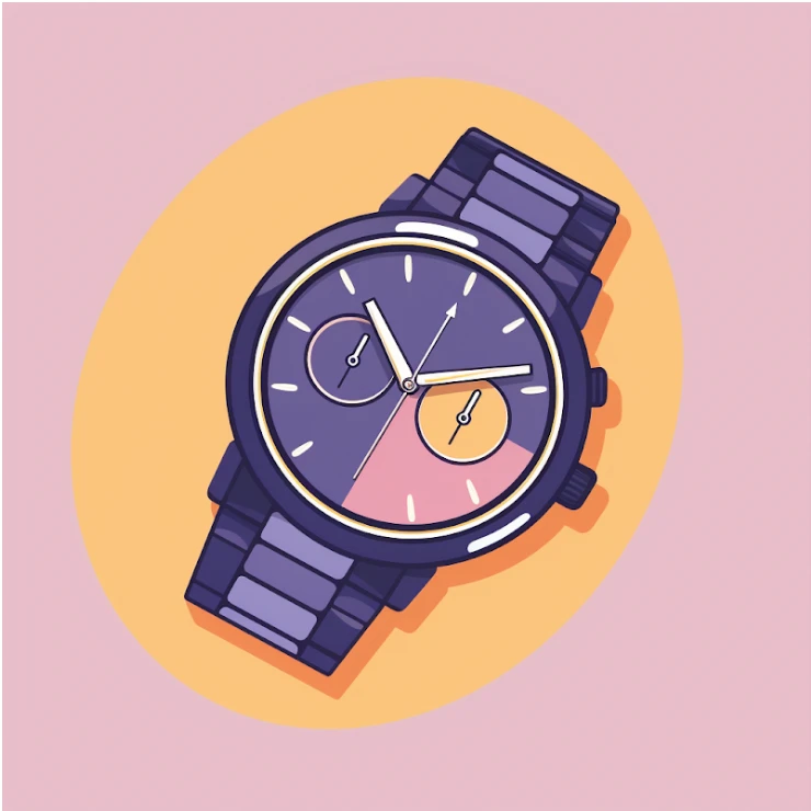 An illustration of a wristwatch.
